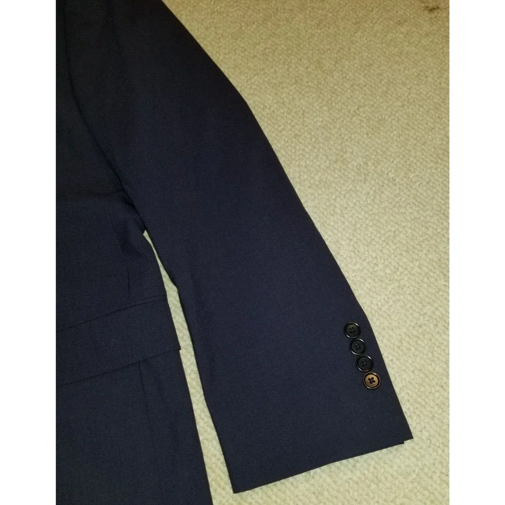 Mens Blazer-BROOKS BROTHERS-navy Tollegno 1900 wool lined 